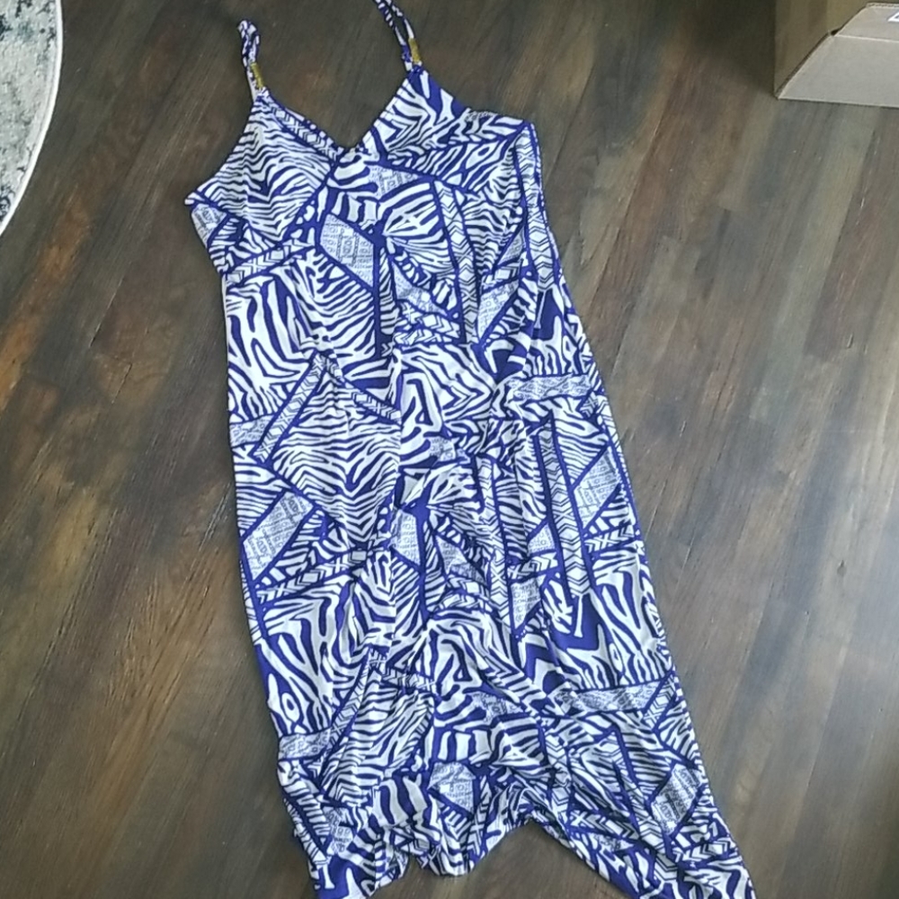 White and blue Maxi dress